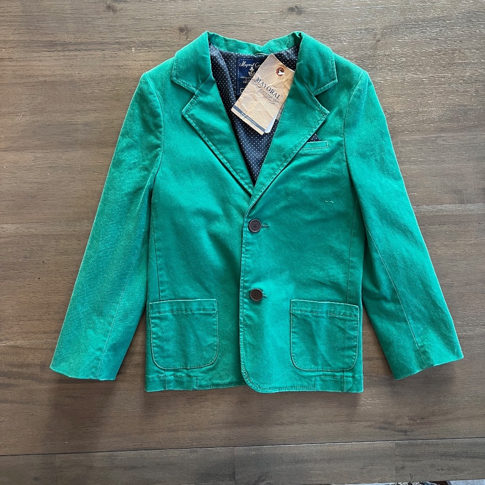 New Boys Mayoral Green Sport coat Blazer - Picture 1 of 8